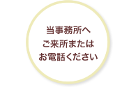 当事務所へご来所またはお電話ください